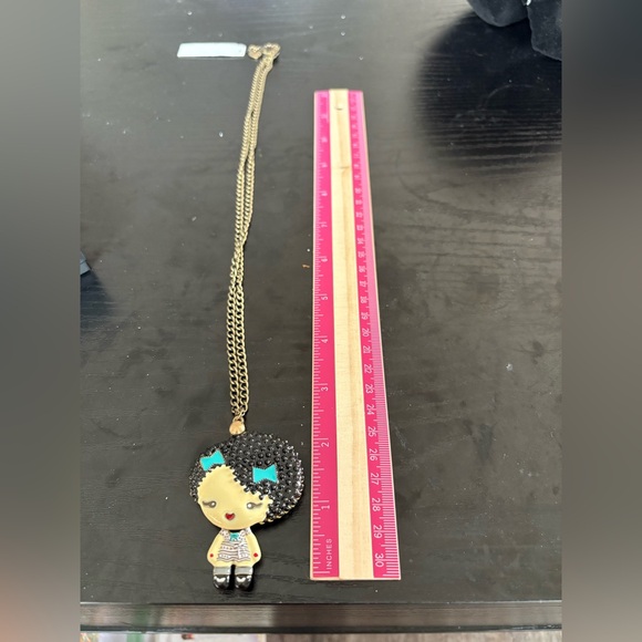 RARE Harajuku Lovers Bronze Gwen Stefani Baby Mirror Pendant Necklace NWT - Picture 6 of 10